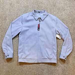 J Ferrar JF Mens Lightweight Bomber Jacket  Blue Size Medium Stretch Knit NWT